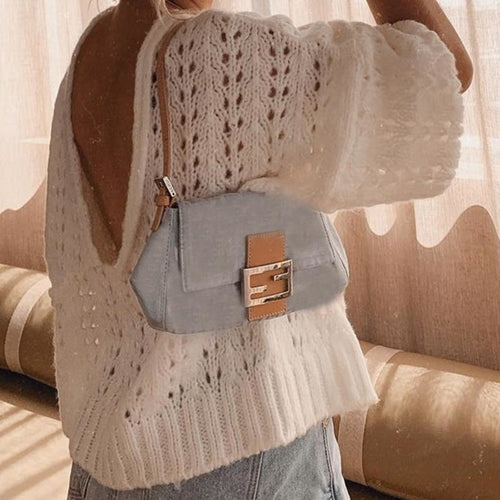 knitted hollow out pullover