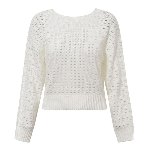 knitted hollow out pullover