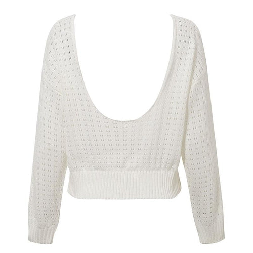 knitted hollow out pullover