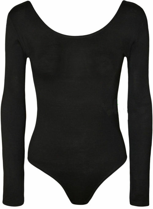 black crew long sleeve bodysuit