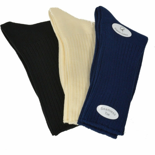 Organic Cotton Crew Socks 3 Pair