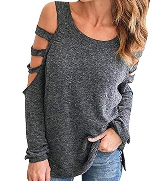 open shoulder long sleeve top